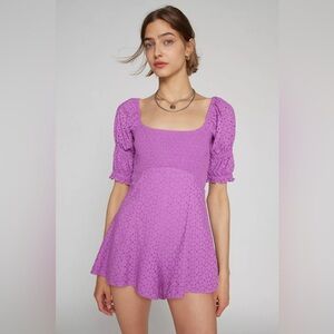 UO Kimchi Blue Ivy Eyelet Lace Romper